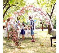 Outsunny 280Cm Gold Tone Wedding Arch Round Backdrop Stand For Birthday Party