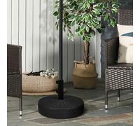 Outsunny 29kg Round Parasol Base w/ Rattan Effect - Black, Black