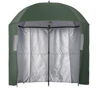 Outsunny 2M Beach Parasol Fishing Umbrella Brolly With Sides And Push Botton Tilt Sun Shade Shelter With Carry Bag