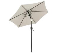 Outsunny 2m Garden Parasol Umbrella, Outdoor Table Parasol Umbrella with Crank Handle, Tilt Function, UV30+ Protection, Sun Shade Canopy for Patio, Beach, Light Grey