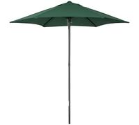 Outsunny 2m Garden Parasol Umbrella with Aluminium Pole, Outdoor Table Parasol Sun Shade with 6 Sturdy Ribs for Balcony, Beach, Garden, Green