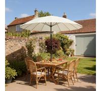 Outsunny 2M Shanghai Garden Parasol Umbrella, Outdoor Sun Shade, Cream White