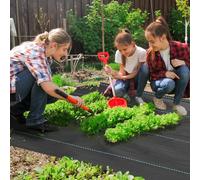 Outsunny 2M X 90M Weed Control Membrane, Heavy Duty Weed Barrier Fabric In Black Black