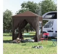 OUTSUNNY 2mx2m Pop Up Gazebo Party Tent Canopy Marquee with Storage Bag in Brown Outsunny Brown