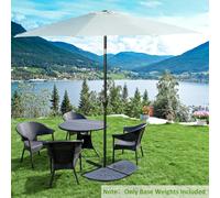 Outsunny 2pc Flabelliform Parasol Base Resin Umbrella Weights w/ Handles Bronze - (L)47x(D)66x(H)4.2CM - bronze - Resin