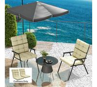 Outsunny 2pc Outdoor Seat Cushion with Backrest - Beige, White
