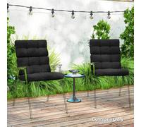 Outsunny 2Pc Outdoor Seat Cushion With Backrest, Ties, For Garden, Black Black