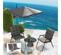 Outsunny 2Pc Outdoor Seat Cushions Water Repellent Seat Pads In Dark Grey