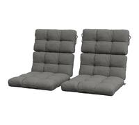 Outsunny 2pc Outdoor Seat Cushion with Backrest, Ties, for Garden, Grey