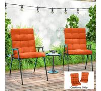 Outsunny 2Pc Outdoor Seat Cushions Water Repellent Seat Pads In Orange