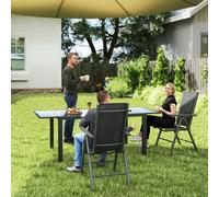 Outsunny 2PCS Folding Chair w/ Breathable Mesh Back and Seat, Black - Dark Grey