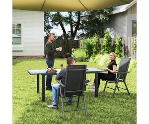 Outsunny 2Pcs Folding Chair W/ Breathable Mesh Back And Seat, Dark Grey Dark Grey