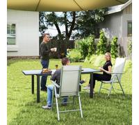Outsunny 2Pcs Folding Chair W/ Breathable Mesh Back And Seat, Light Grey Light Grey