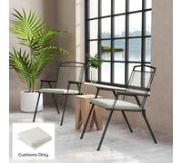 Outsunny 2Pcs Garden Chair Cushions, Waterproof Seat Pads - Cream White