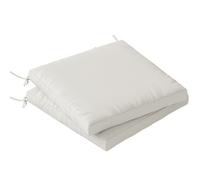 Outsunny Garden Chair Cushions Set of 2, Waterproof Patio Seat Cushions with High-density Foam and Ties, Non-Slip Washable Garden Seat Pads for Outdoor Furniture, Dining Chair, 50x50cm, Cream White