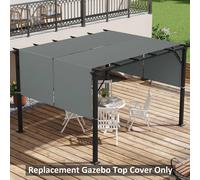 Outsunny 2Pcs Pergola Replacement Canopy, 4.9 X 1.2M, Uv Protection In Dark Grey