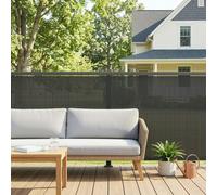 OUTSUNNY 2Pcs Plastic Privacy Screening Fence, 1x3 m Windbreak Fence Grey in Dark Grey | Size: 1m tall x 3m wide Outsunny Dark Grey 1m tall x 3m wide