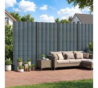 Outsunny 2Pcs Privacy Garden Screen Fence, Windbreak Fence With Clips, Grey Grey