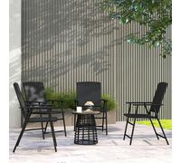 Outsunny 2pcs Rattan Chair Foldable Garden Furniture w/ Armrest Brown - Black - 58cm x 61cm x 94cm - 4