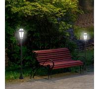 Outsunny 2pc Solar Powered LED Garden - Black, Black