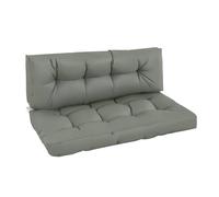 Outsunny 2Pcs Tufted Pallet Cushions Seat Pad Back Cushion Indoor Outdoor - Polyester - 120cm x 80cm x 12cm - Grey