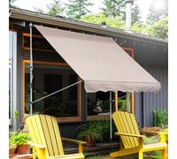 Outsunny Balcony 2 x 1.5m Manual Adjustable Awning DIY Patio Clamp Awning Canopy Retractable Shade Shelter - Beige