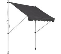Outsunny 2x1.5m Manual Retractable Patio Awning Floor- to-ceiling Shade - Grey | TJ Hughes