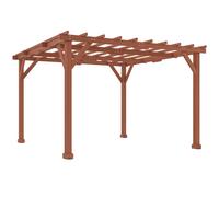 Outsunny 3.3 x 3.3 m Wooden Pergola Kit, Graden Pergola Gazebo Grape Trellis with Stable Structure for Climbing Vines, Flowers Brown