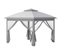 Outsunny 3.3 x 3.3m Pop Up Gazebo, Waterproof Outdoor Canopy with Double Roof, Zipped Mesh Sidewalls & Carry Bag, Portable Patio Tent for Outdoor Parties, Beige Aosom UK