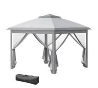 Outsunny 3.3 x 3.3m Pop Up Gazebo with Double Roof, Grey