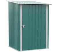 Outsunny 3.3 x 3.4ft Lean To Steel Garden Shed, with Locking Door - Green