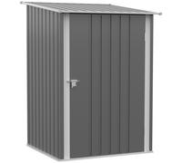 Outsunny 3.3 x 3.4ft Lean To Steel Garden Shed, with Locking Door - Grey