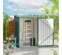 OUTSUNNY 3.3ft x 3.4ft Outdoor Storage Shed Steel Garden Shed w/ Lockable Door in Green Outsunny Green