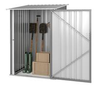Outsunny 3.3Ft X 3.4Ft Outdoor Storage Shed Steel Garden Shed W/ Lockable Door In Grey Grey