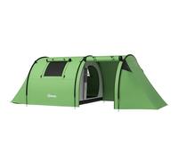 Outsunny Four Man Duo Room Tunnel Tent - Green, none