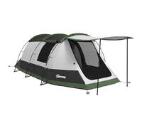 Outsunny Tunnel Tent with Bedroom, Living Room and Porch for 3-4 Man, Green