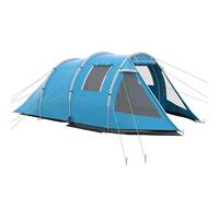 Outsunny 3-4 Persons Tunnel Tent, Two Room Camping Tent w/ Windows, Blue