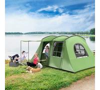 OUTSUNNY 3-4 Man Tunnel Tent with Sewn in Floor, 3000mm Waterproof in Green Outsunny Green