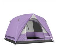 Outsunny 3-4 Person Camping Tent, Easy Set Up 3-4 Man Tent w/ Sewn-in Groundsheet, Waterproof Dome Tent w/ Mesh Windows