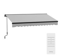 Outsunny 3.5 x 2.5m Electric Retractable Awning, Aluminium Frame, Light Grey