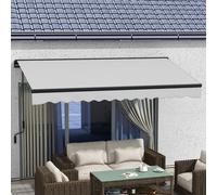 OUTSUNNY 3.5 x 2.5m Electric Retractable Awning Aluminium Frame Sun Canopy in Light Grey Outsunny Light Grey