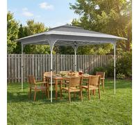 Outsunny 3.5 x 3.5 m Pop Up Gazebo, UPF50+ One-Touch Party Tent - 352L x 352W x 278H cm - Pop up gazebo - Dark Grey