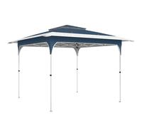 Outsunny 3.5 x 3.5 m Pop Up Gazebo with One-Touch Setup, UPF50+ Double Tier Garden Party Tent Marquee with Carry Bag, Blue