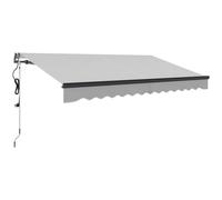 Outsunny 3.5 x 3(m) Electric Awning with Remote Controller, Aluminium Frame DIY Retractable Awning, UV30+ Sun Shade Canopy for Garden Patio Deck Door Window, Light Grey