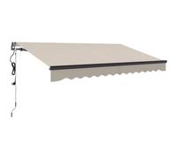 Outsunny 3.5 x 3(m) Electric Awning with Remote Controller, Aluminium Frame DIY Retractable Awning, UV30+ Sun Shade Canopy for Garden Patio Deck Door Window, Beige
