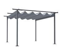 Outsunny 3.5m Sliding Pergola Canopy Metal Pergola Retractable Canopy Outdoor Garden Sun Shade Shelter Marquee Party BBQ Grey Aosom UK