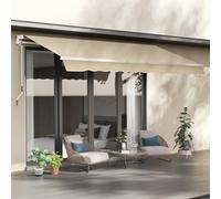 Outsunny 3.5X2.5M Manual Awning Window Door Sun Weather Shade W/ Handle Beige