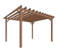 Outsunny 3.6 x 3 m Wooden Pergola Kit, Garden Pergola Gazebo Grape Trellis with Triangle Supports, Maple Wood-effect