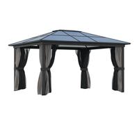 Outsunny Hardtop Gazebo 3.6 x 4m - Black & Dark Grey | TJ Hughes