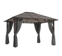 Outsunny 3.6x3(m) Hardtop Gazebo Garden Pavilion w/ Polycarbonate Roof, Grey